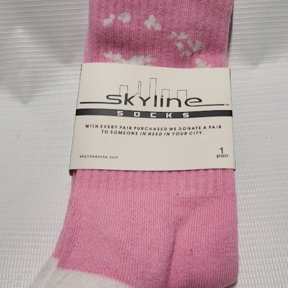 Skyline Socks Hawaii White and Pink with Hawaii and Palm on socks NEW - Picture 5 of 6